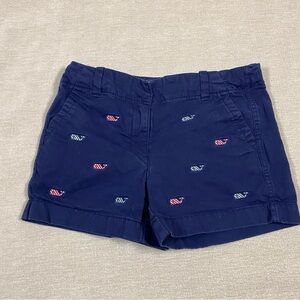 Vineyard Vines Navy Blue Kids Shorts with Whale Embroidery